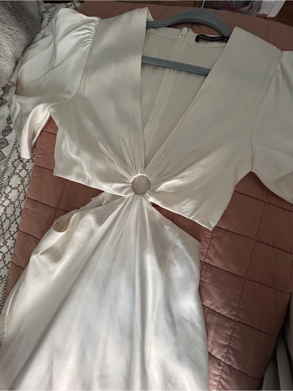 Ivory Satin Twist-Front Maxi Dress - Picture 4 of 4